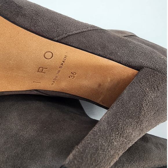 IRO Gray Suede Pointy Toe High-Low Booties Women's Size 36 (US 5.5) - Picture 6 of 15